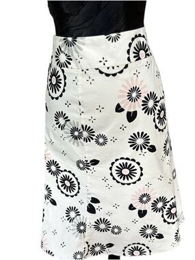GAP Stretch Floral A Line Skirt Womens Size 10 Retro Mod Pink Black